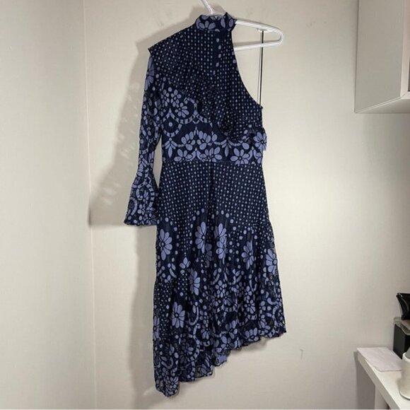Parker One Shoulder Floral Lace Dress size 4 - Picture 5 of 7